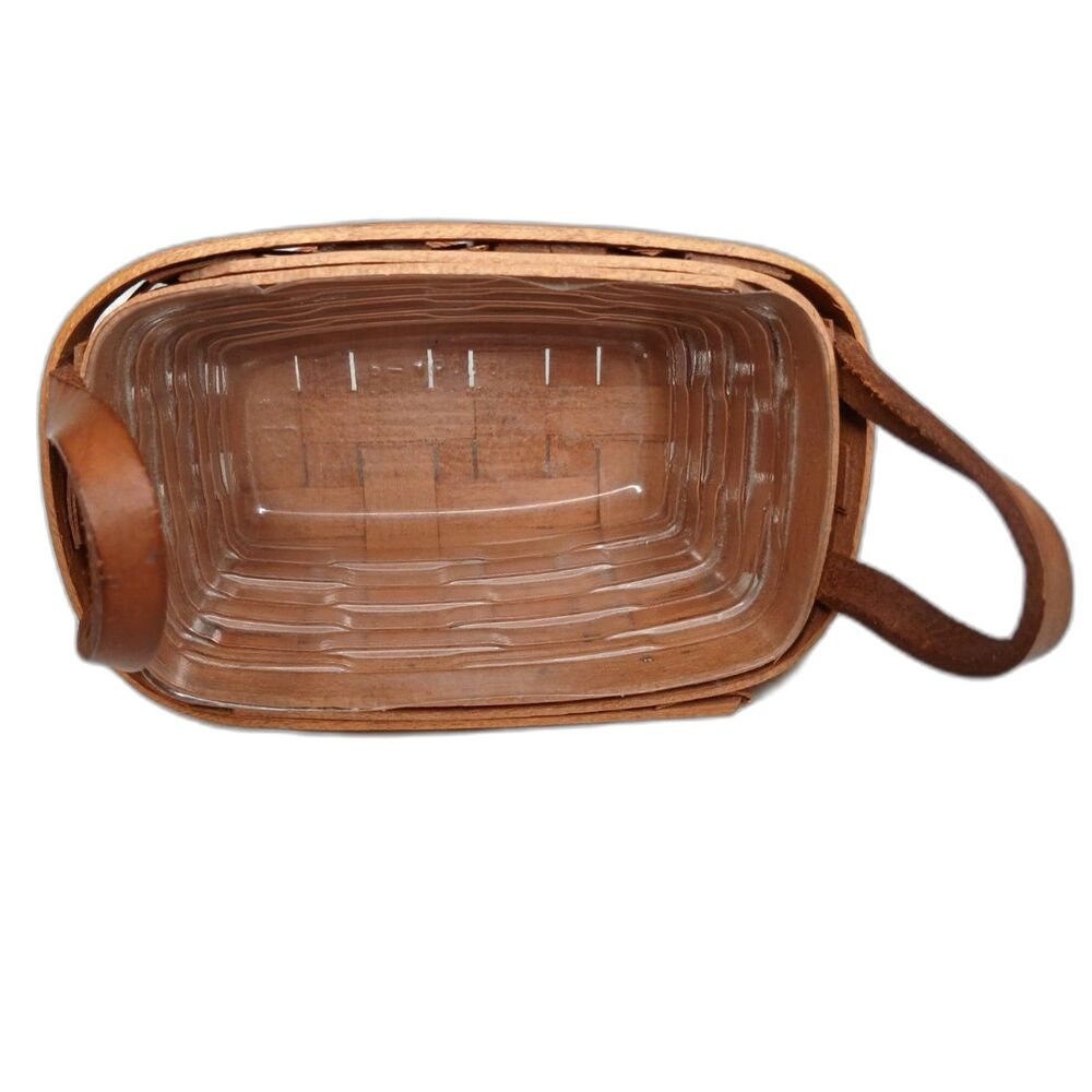 Longaberger Baskets USA Handwoven Vintage 1991 Signed 2 Handles 5" x 2.5" x 3" - Picture 6 of 6
